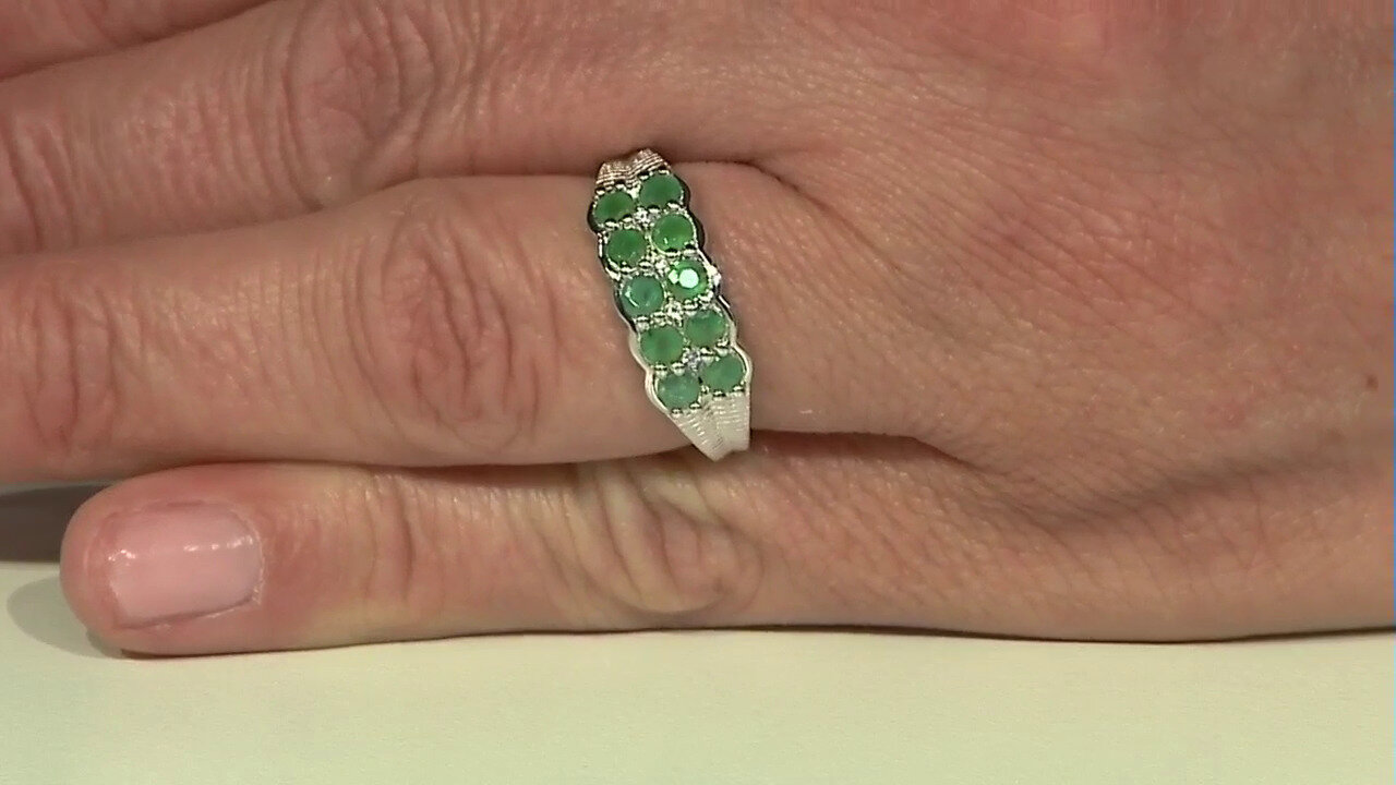 Video Zilveren ring met Socoto smaragden