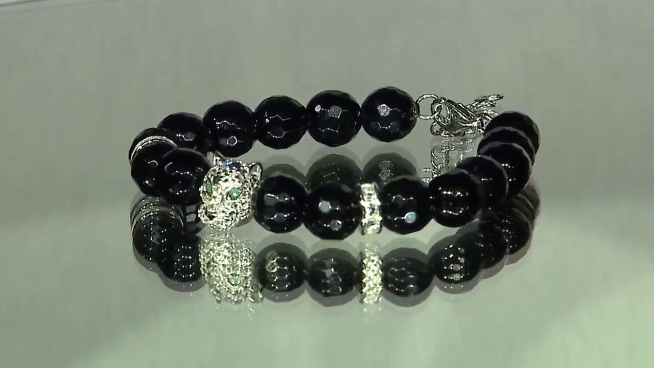 Video Zilveren armband met zwarte agaten