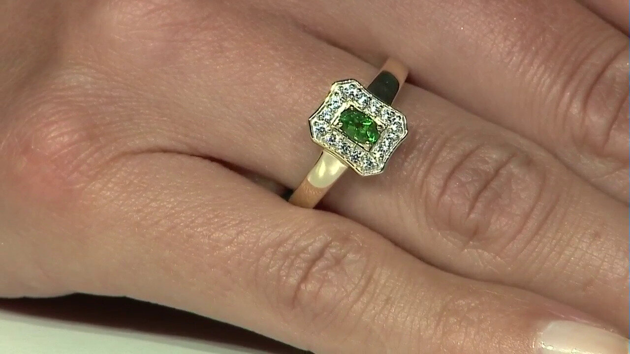 Video 9K AAA Kenya Tsavorite Gold Ring