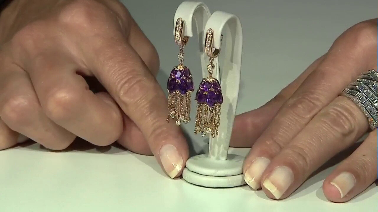 Video Gouden oorbellen met amethisten (Estée Collection)