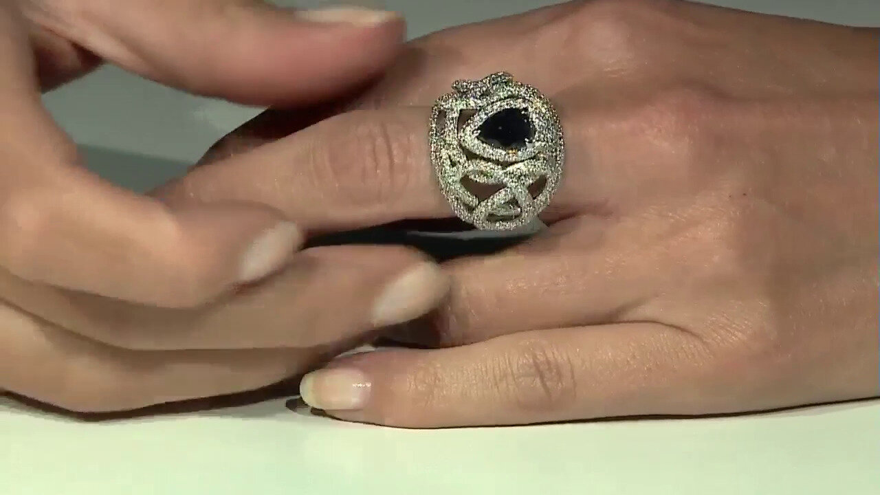 Video Gouden ring met een blauwe saffier (Estée Collection)