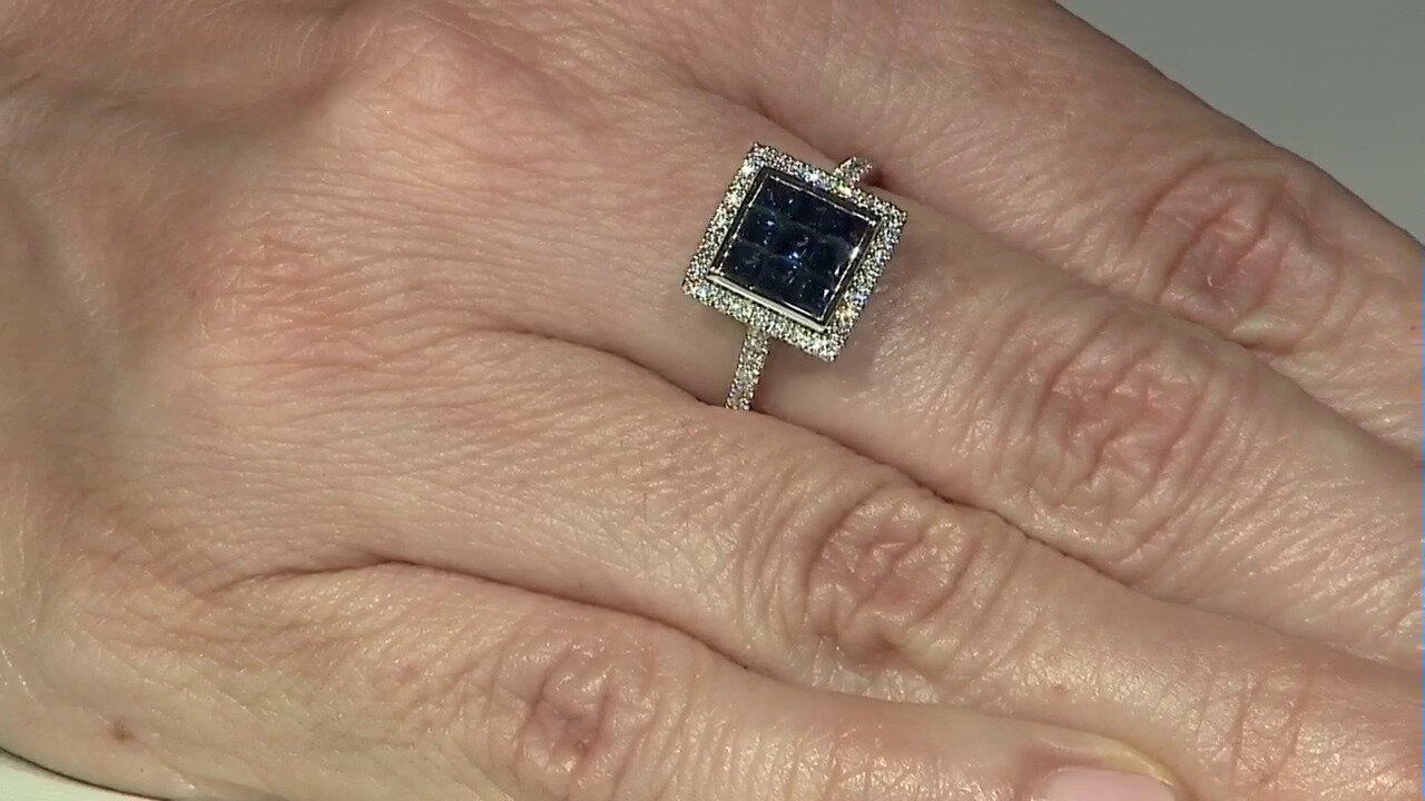 Video Gouden ring met blauwe saffieren (Estée Collection)