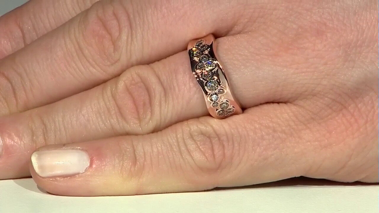 Video Gouden ring met een SI1 Argyle Rose De France Diamant (Annette)