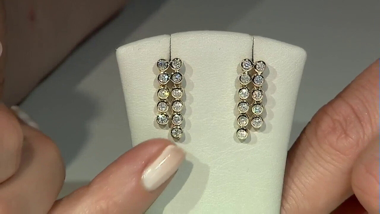 Video 9K SI1 (G) Diamond Gold Earrings (Annette)