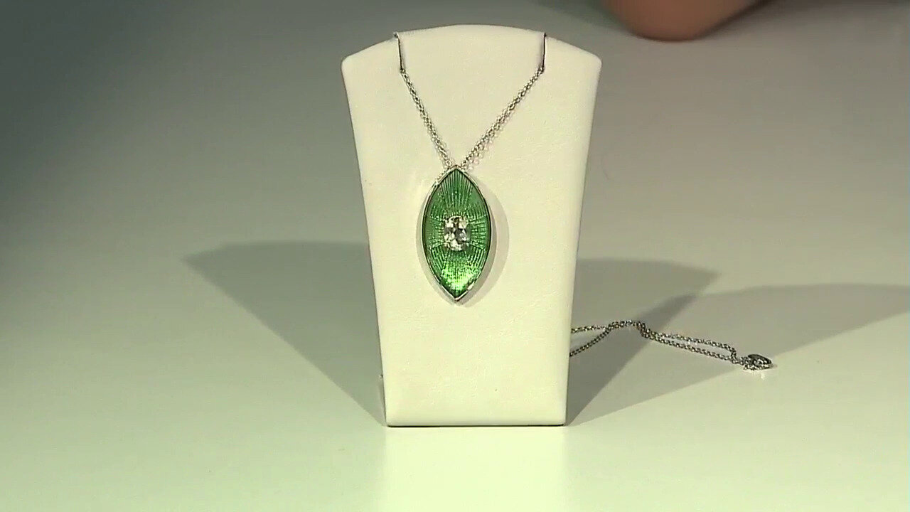 Video Zilveren halsketting met een groene amethist