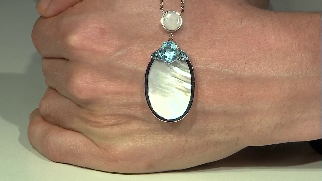 Video Zilveren halsketting met een parelmoer