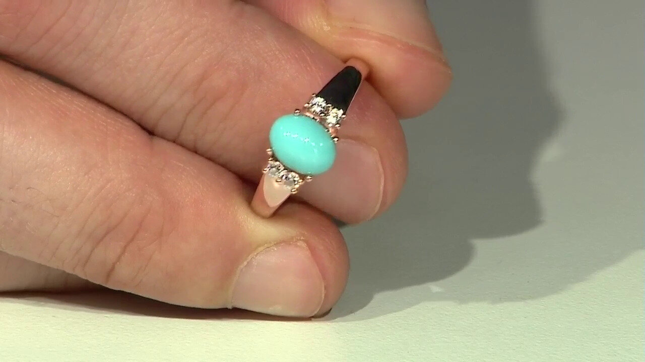 Video Zilveren ring met een Sleeping Beauty Turkoois