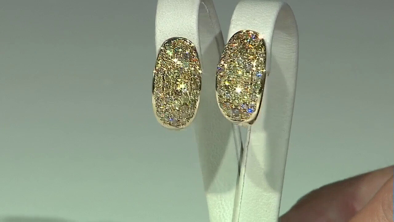 Video Boucles d'oreilles en or et Diamant fancy SI2 (CIRARI)