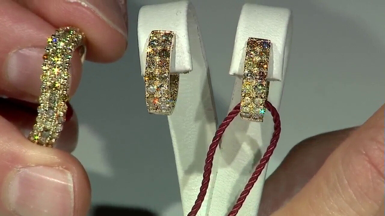 Video Gouden oorbellen met SI2 Fancy Diamanten (CIRARI)