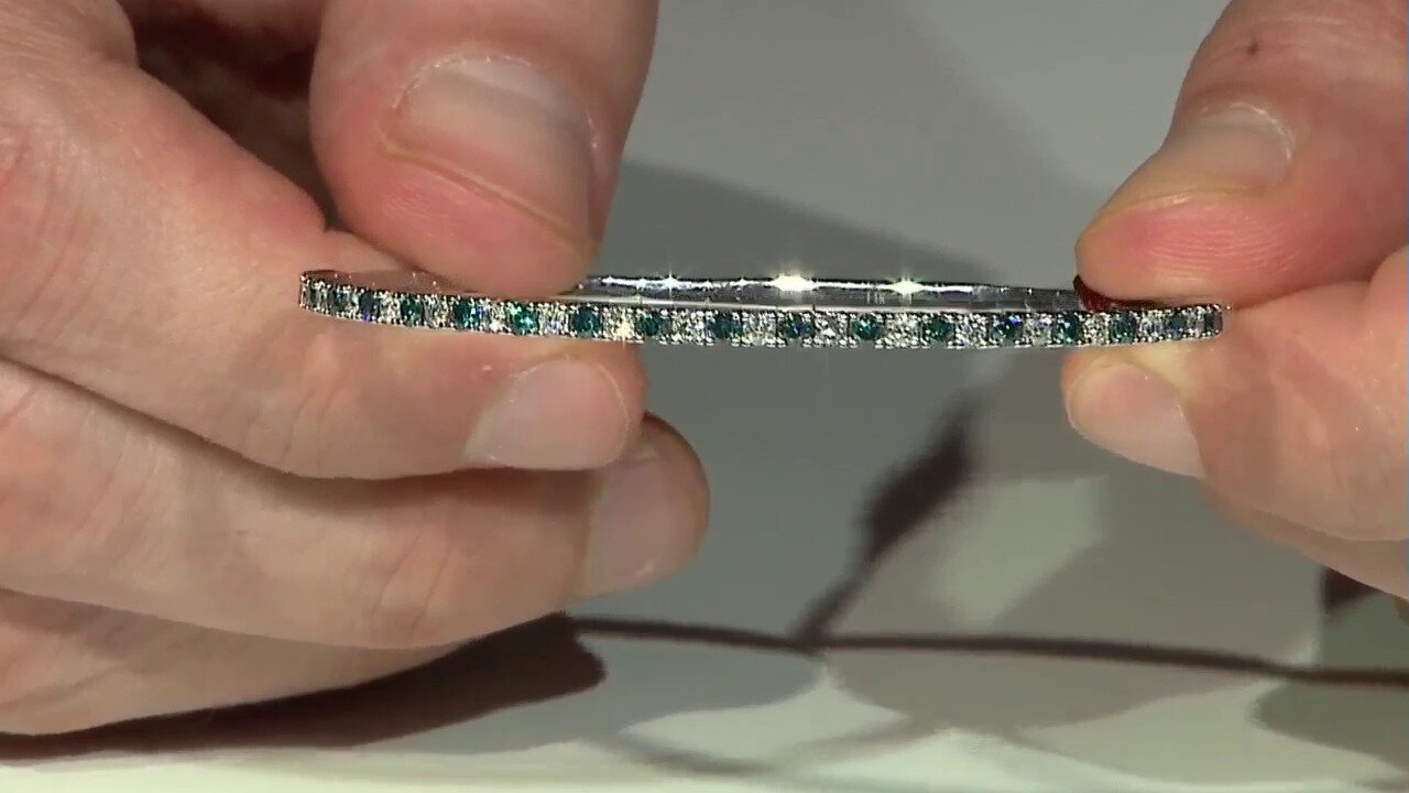 Video Gouden armband met blauwe SI2 diamanten (CIRARI)
