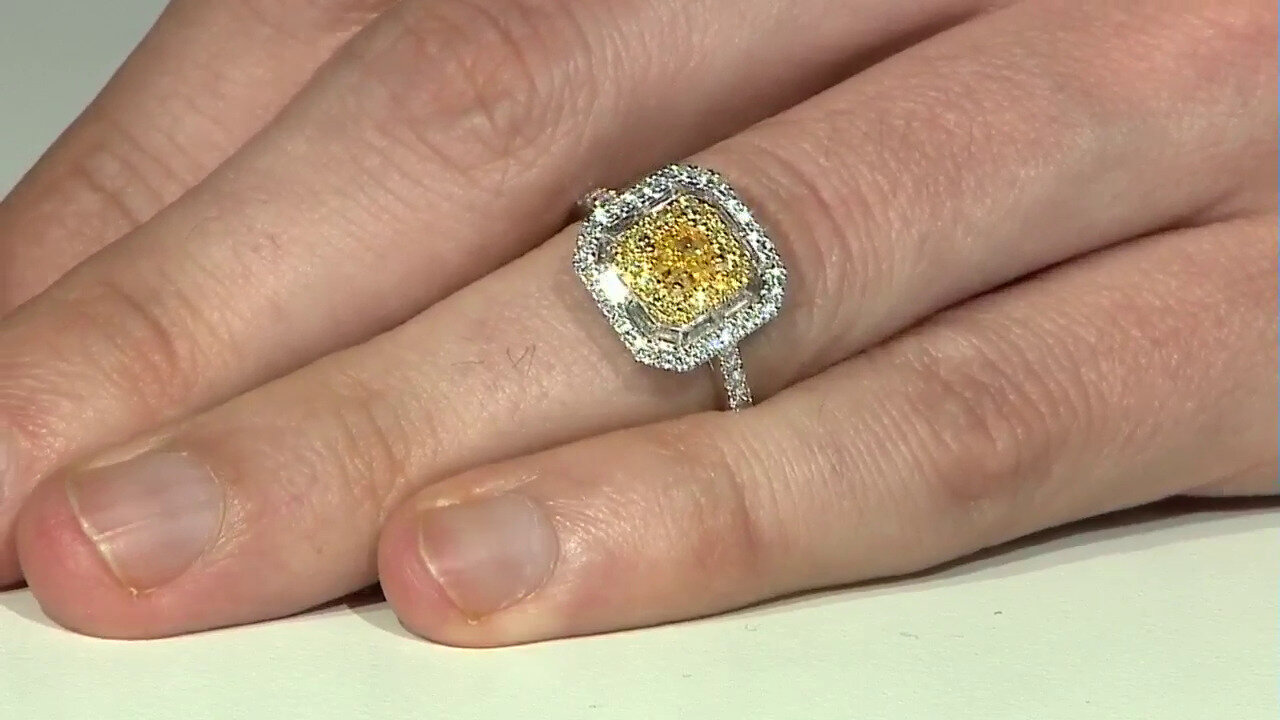 Video Gouden ring met een gele SI2 diamant (CIRARI)