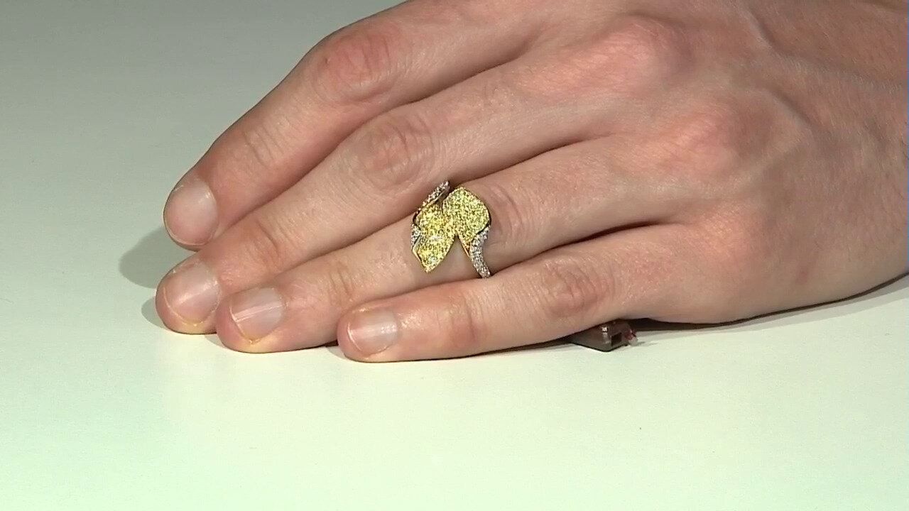 Video Anillo en oro con Diamante amarillo SI2 (CIRARI)