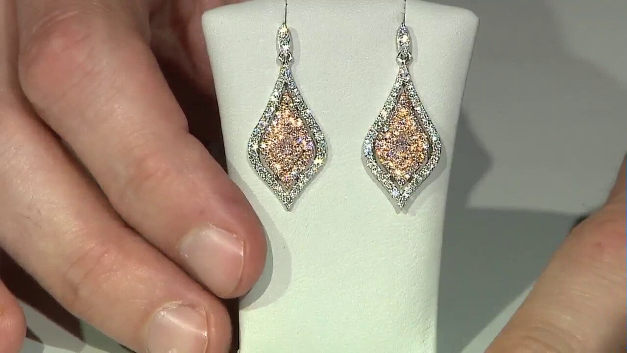 Video Gouden oorbellen met I1 Roze Diamanten (CIRARI)
