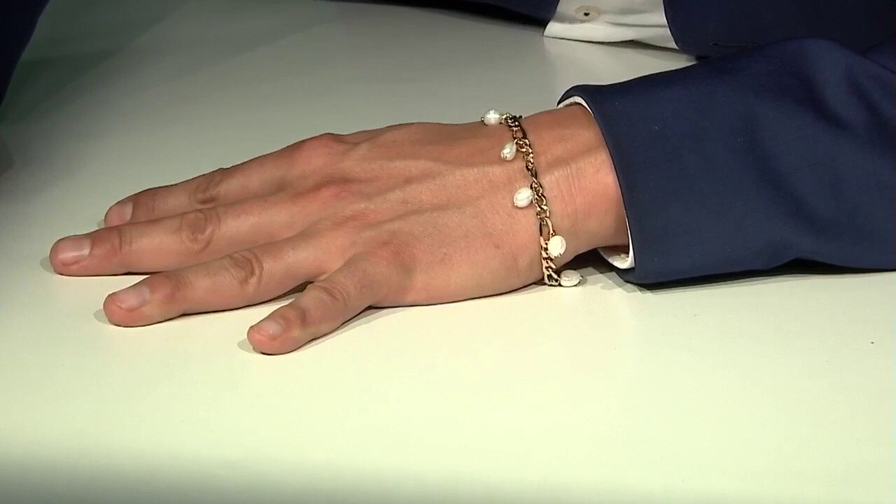 Video Zilveren armband met Witte zoetwater kweekparels (TPC)