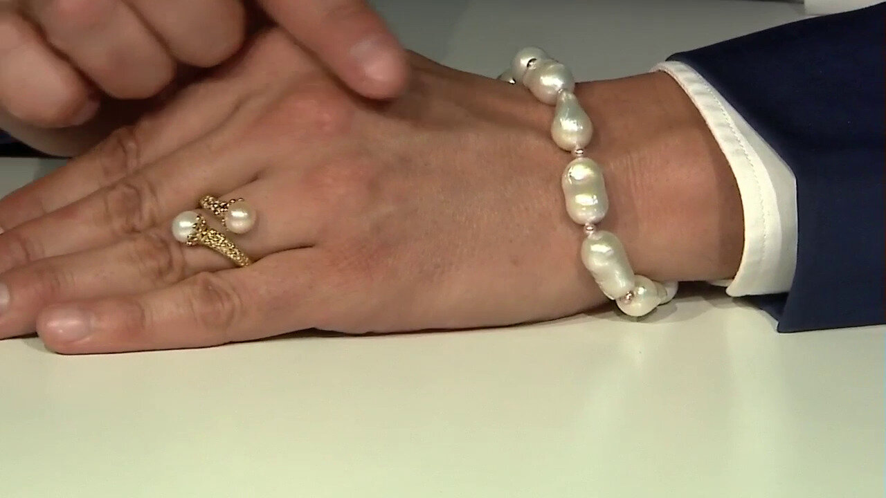 Video Bracelet en argent et Perle blanche de culture d'eau douce (TPC)