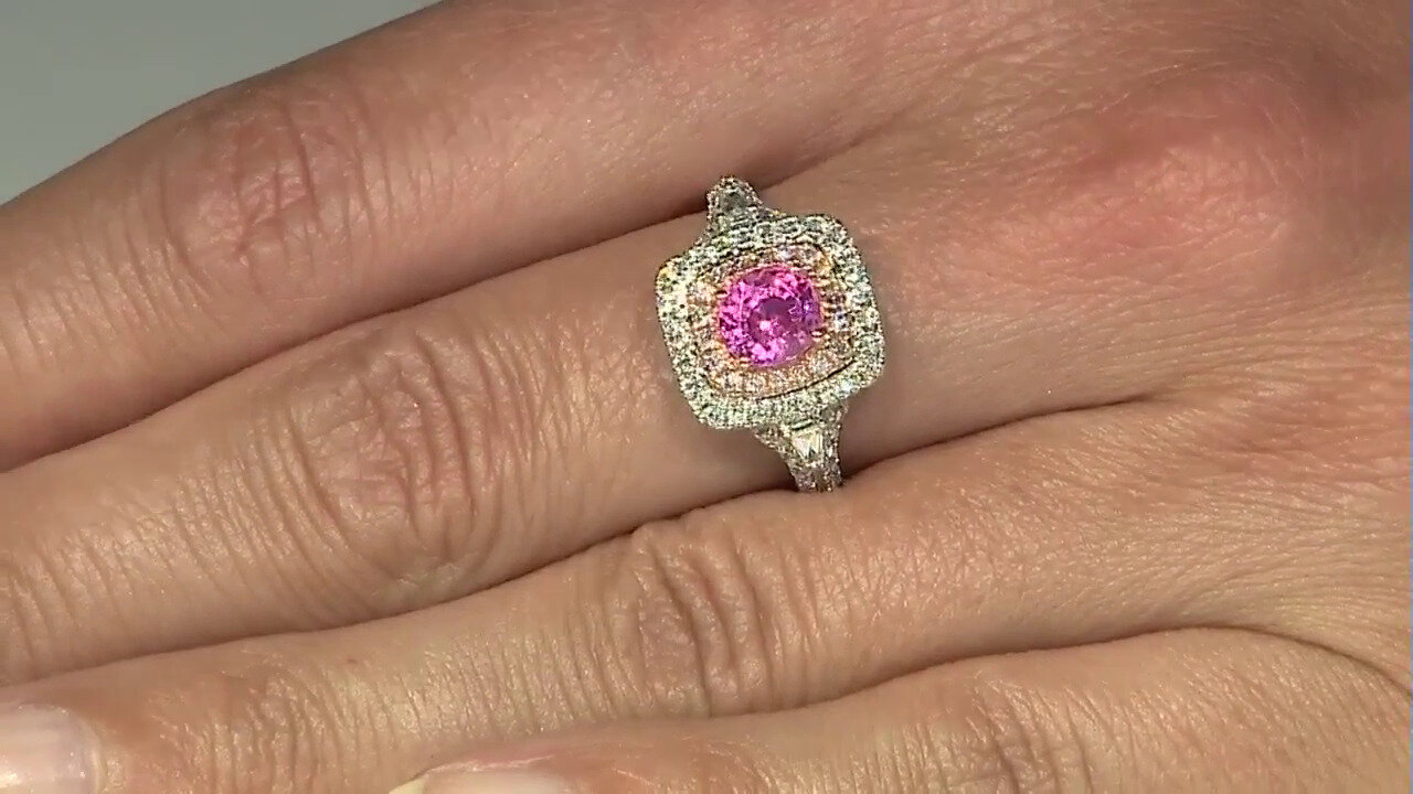 Video Gouden ring met een Roze Burmese Spinel (CIRARI)