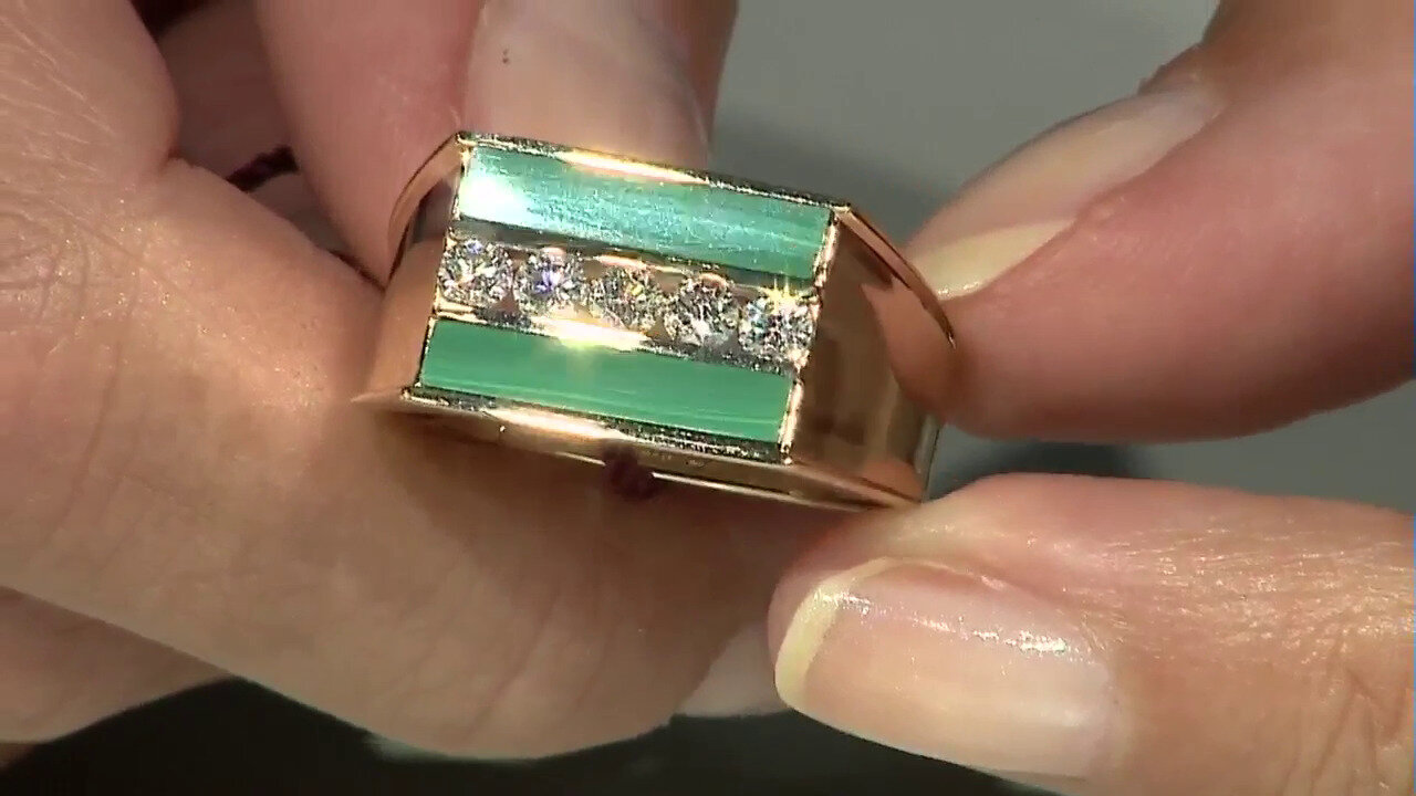 Video 14K Malachite Gold Ring (CIRARI)