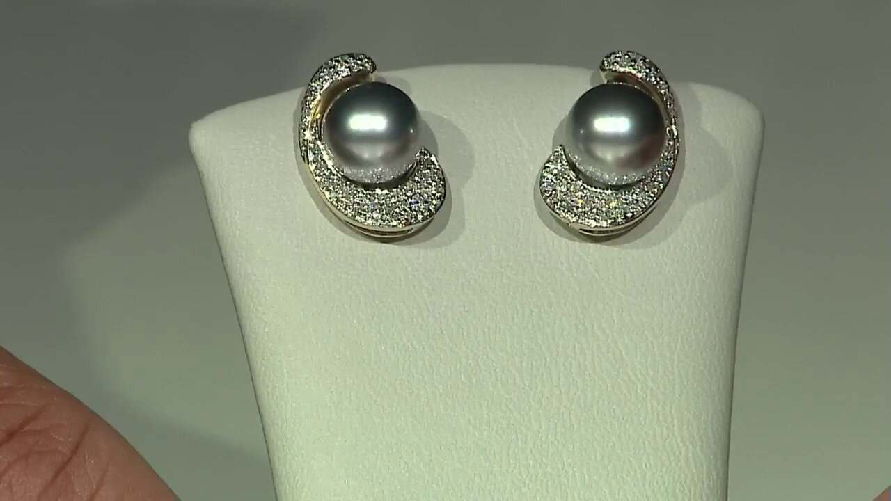 Video 9K Tahitian Pearl Gold Earrings (TPC)