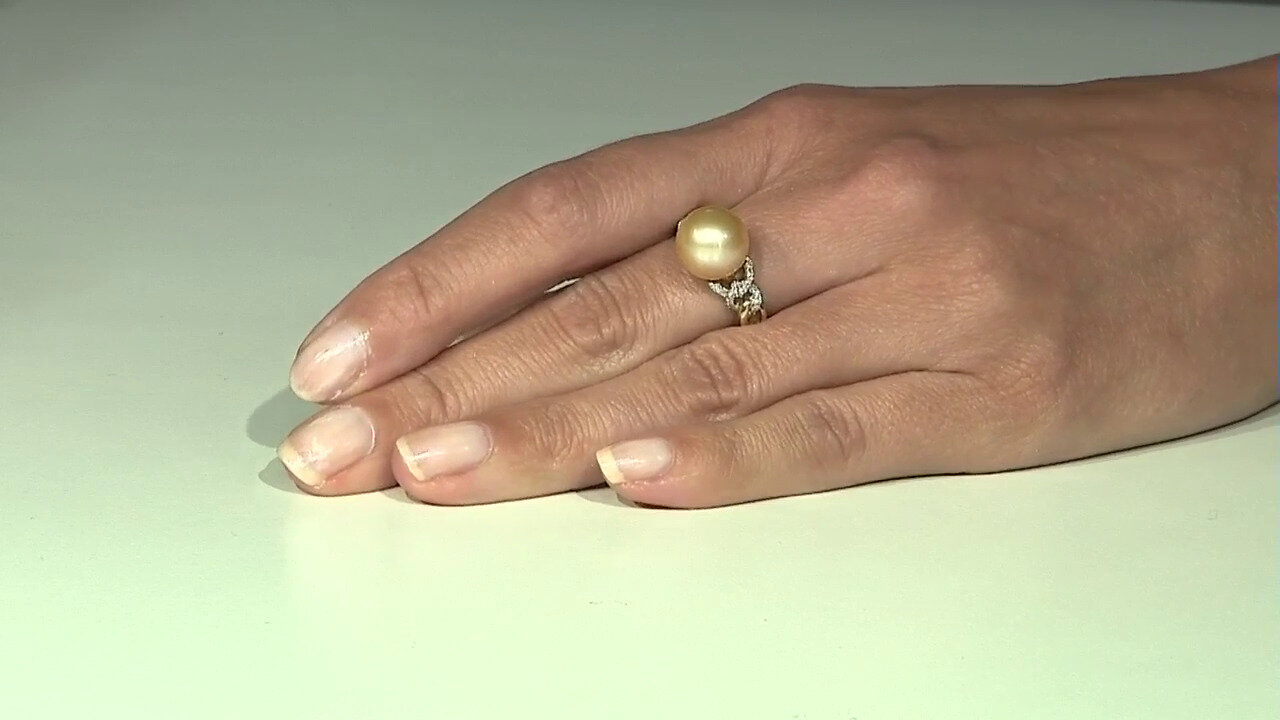 Video 9K Kabira Golden South Sea Pearl Gold Ring (TPC)