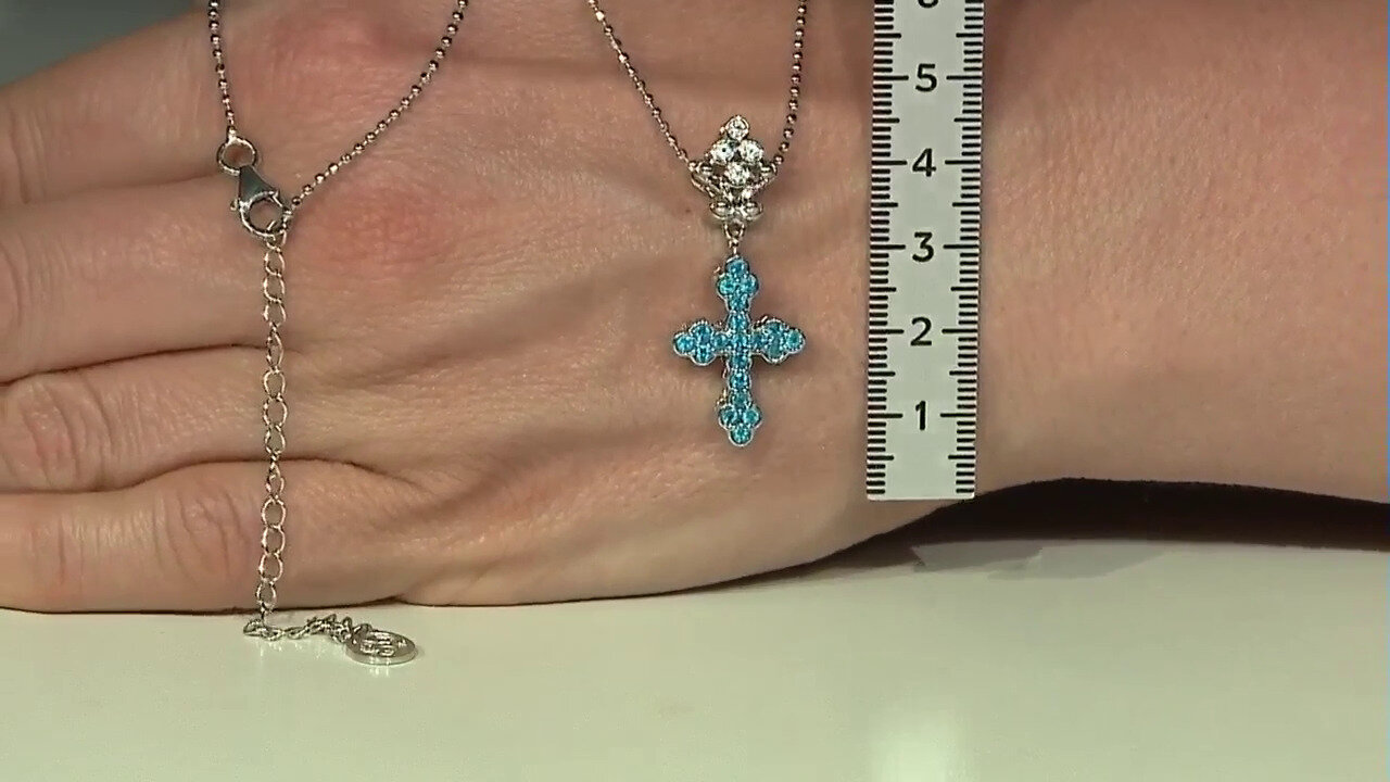 Video Neon Blue Apatite Silver Necklace (Dallas Prince Designs)