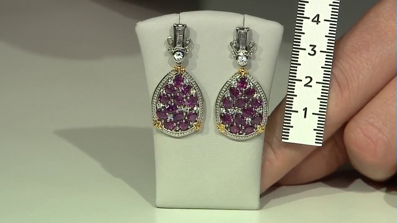 Video Rhodolite Silver Earrings (Dallas Prince Designs)