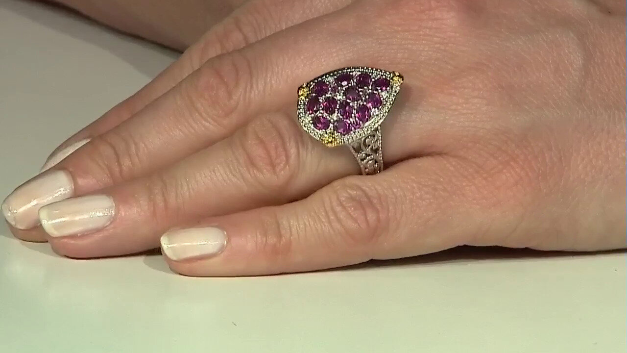 Video Zilveren ring met rhodolieten (Dallas Prince Designs)