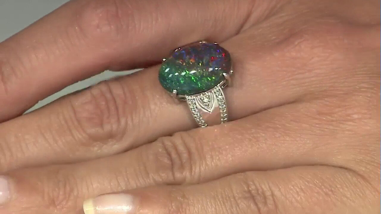 Video 14K Andamooka matrix opal Gold Ring (AMAYANI)