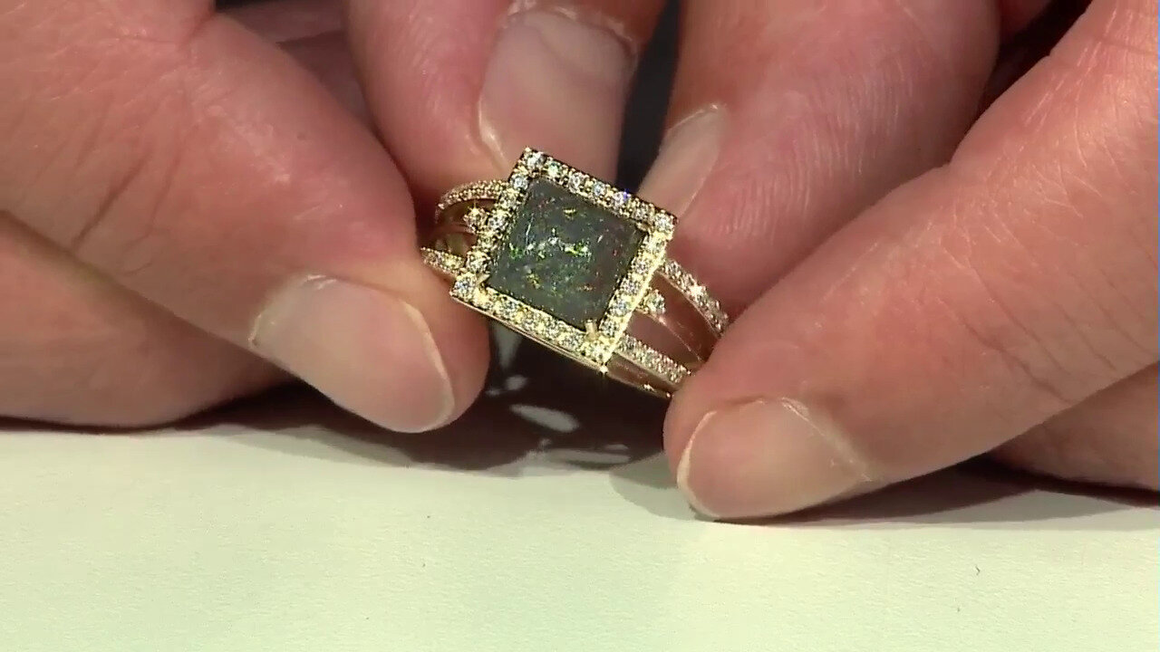 Video Gouden ring met een Andamooka Matrix Opaal (AMAYANI)