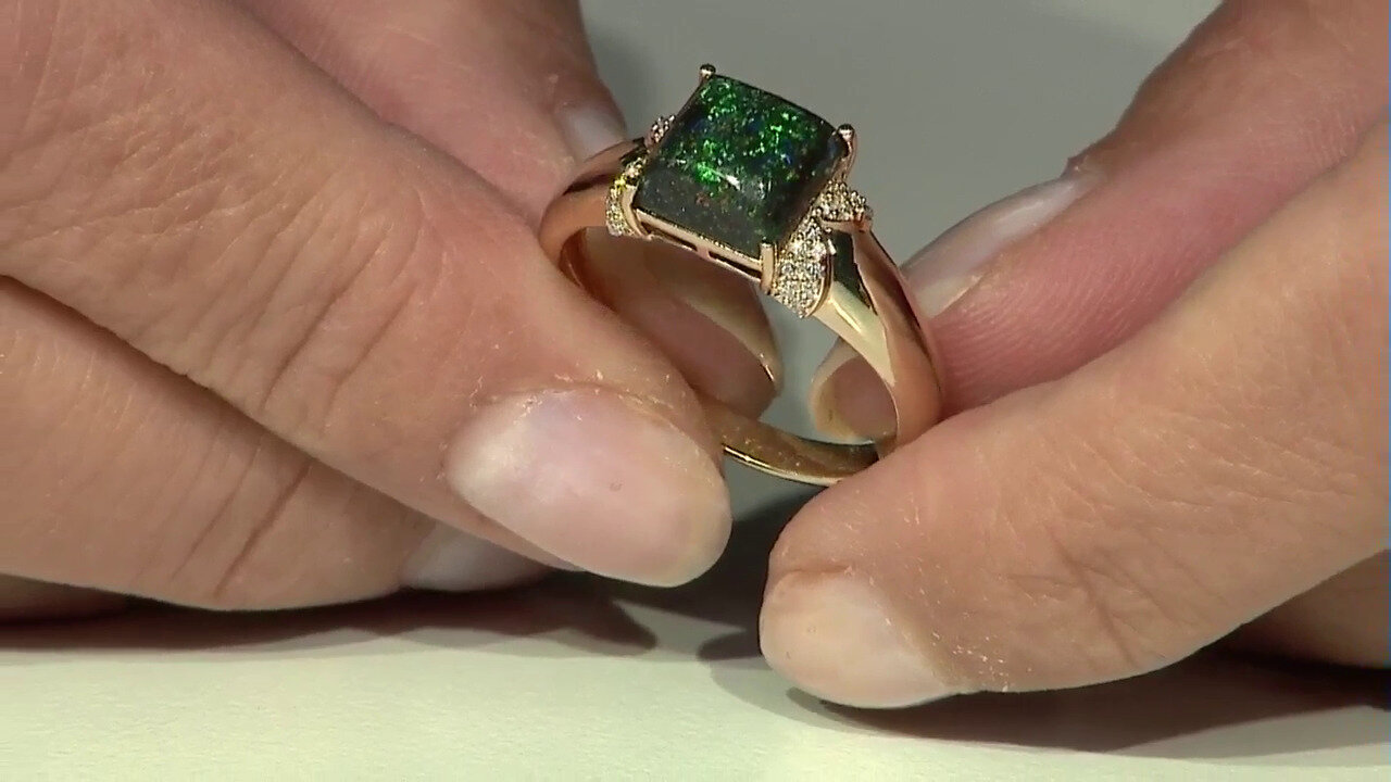 Video Gouden ring met een Andamooka Matrix Opaal (AMAYANI)