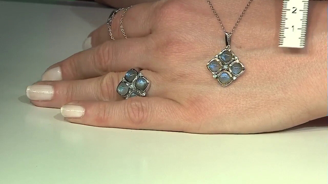 Video Zilveren halsketting met Blauwe Minary Labradorieten (KM by Juwelo)
