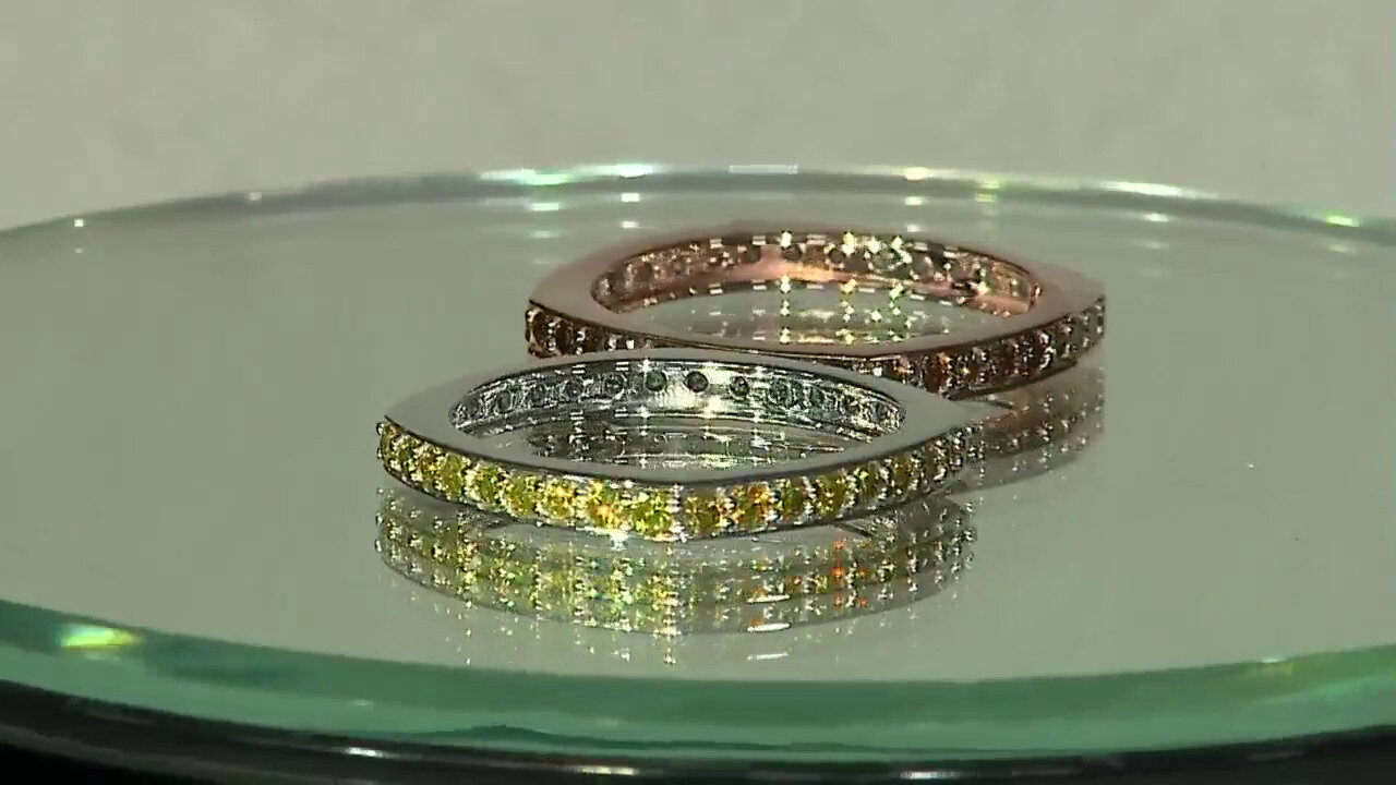 Video 9K I2 Champagne Diamond Gold Ring (KM by Juwelo)