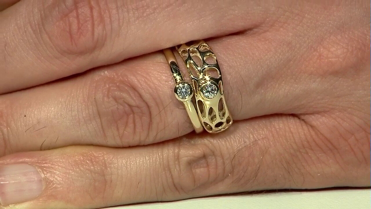 Video Anillo en oro con Diamante limpio a lupa F (Ornaments by de Melo)