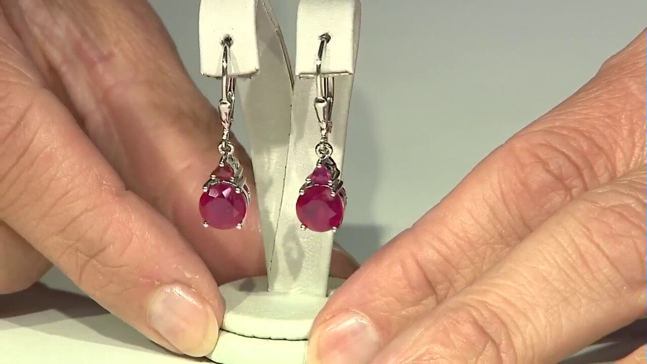 Video Boucles d'oreilles en argent et Rubis de Madagascar