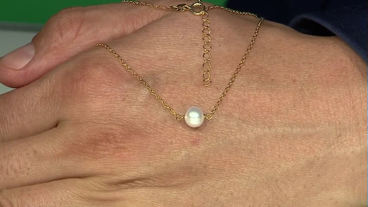 Video Collar en plata con Perla blanca Freshwater (Joias do Paraíso)