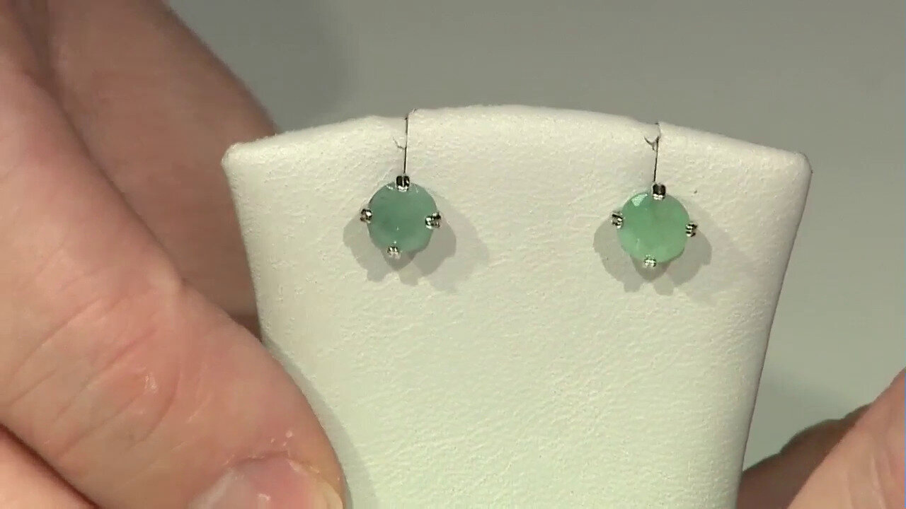 Video Brazilian Emerald Silver Earrings