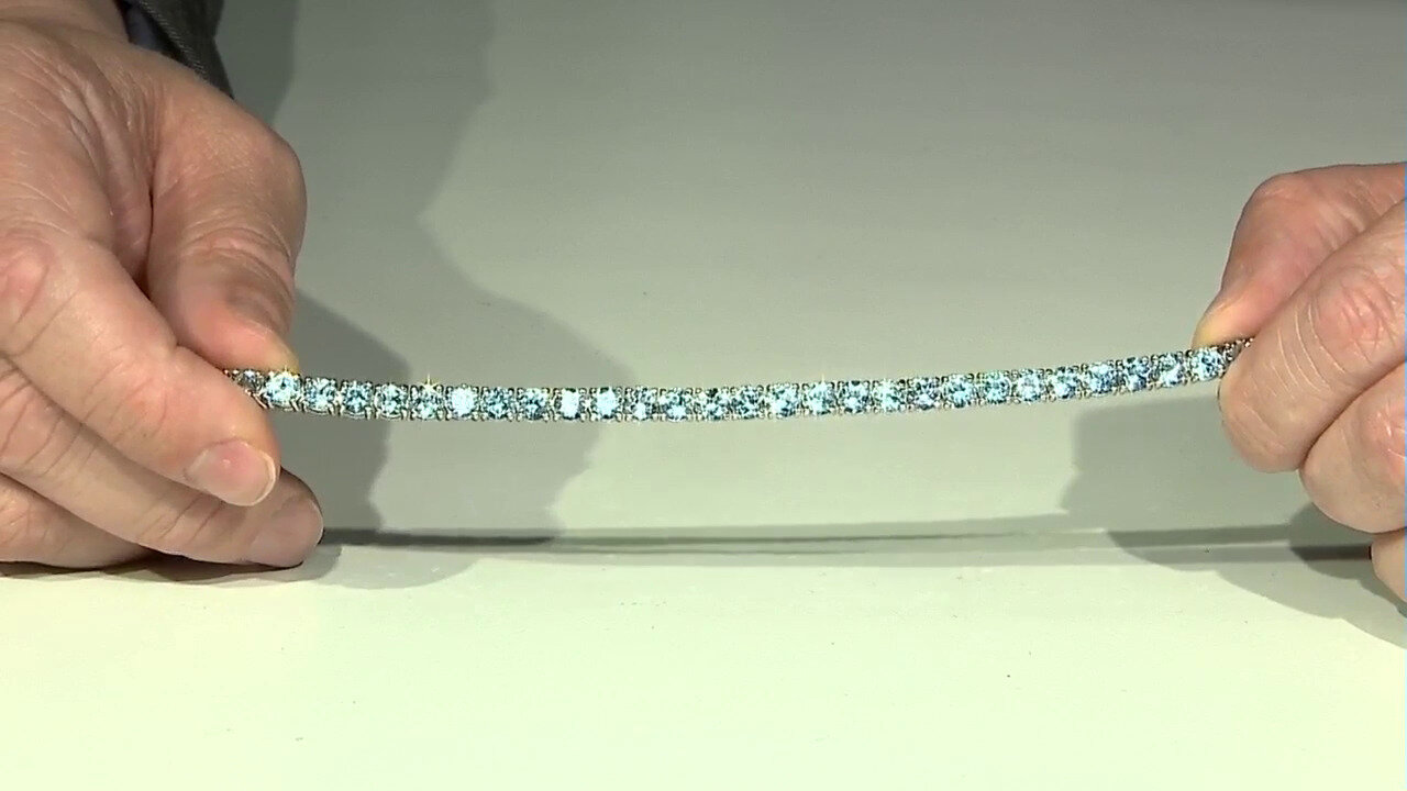Video Zilveren armband met hemel-blauwe topaasstenen
