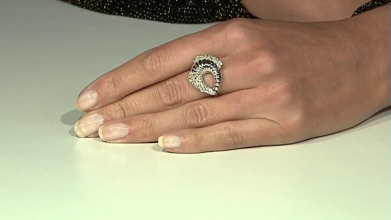 Video Zilveren ring met zirkonen (MONOSONO COLLECTION)