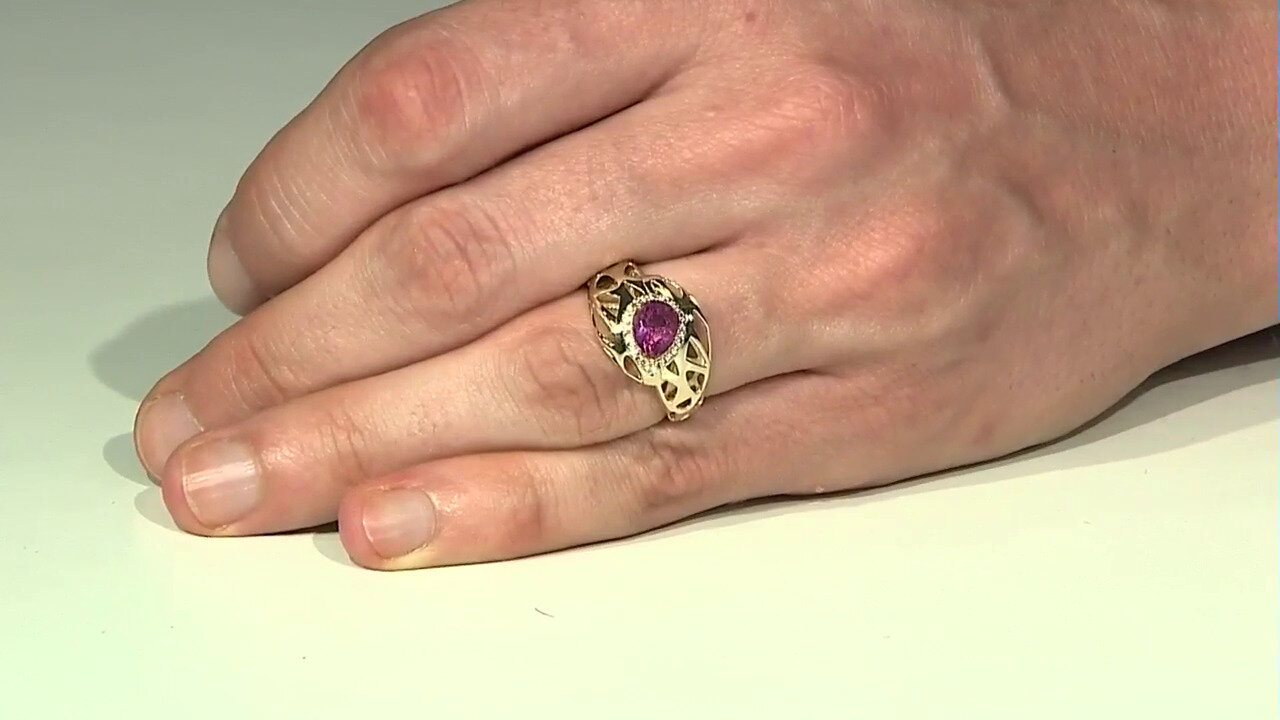 Video Gouden ring met een Roze Fluoriet (Ornaments by de Melo)