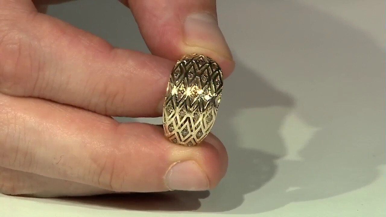 Video Gouden ring met I2 Champagne Diamanten (Ornaments by de Melo)