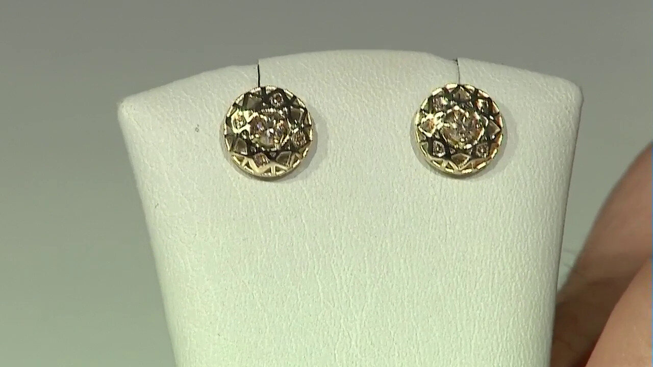 Video Boucles d'oreilles en or et Diamant champagne I2 (Ornaments by de Melo)