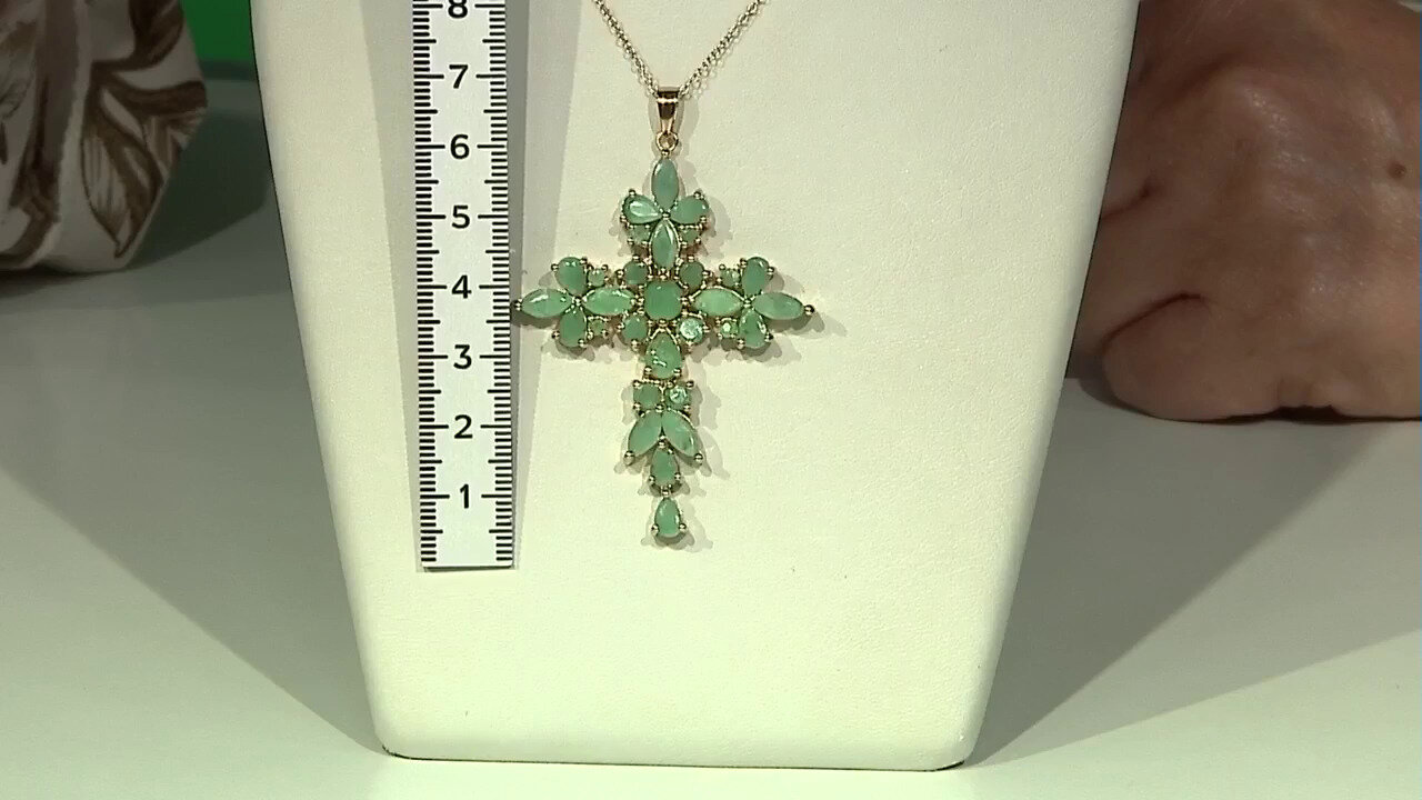 Video Brazilian Emerald Silver Necklace