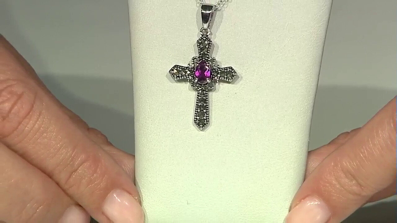 Video Zilveren halsketting met een rhodliet