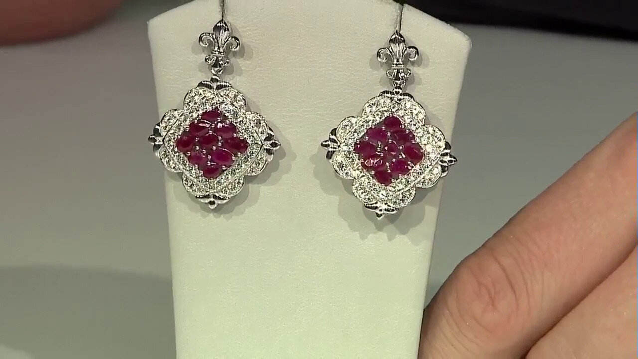 Video Ruby Silver Earrings (Dallas Prince Designs)