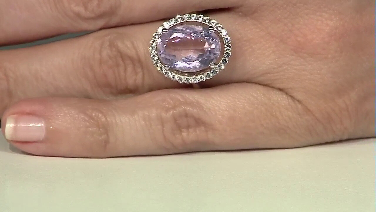 Video Zilveren ring met een lavendel amethist