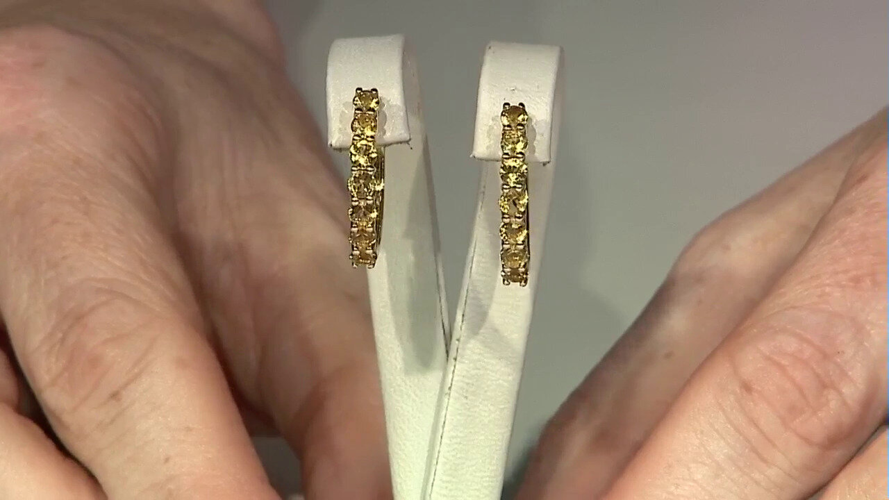 Video Zilveren oorbellen met gele berillstenen