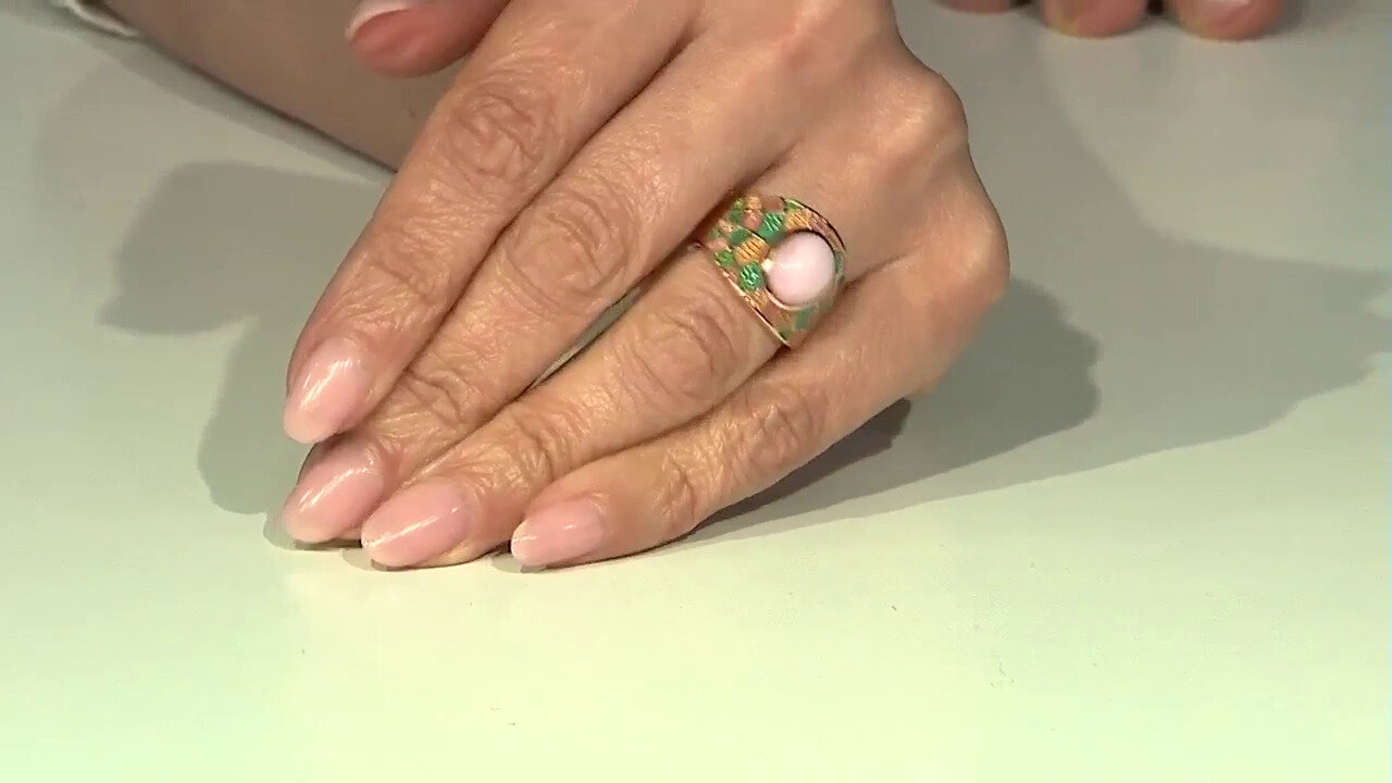 Video Pink Opal Silver Ring