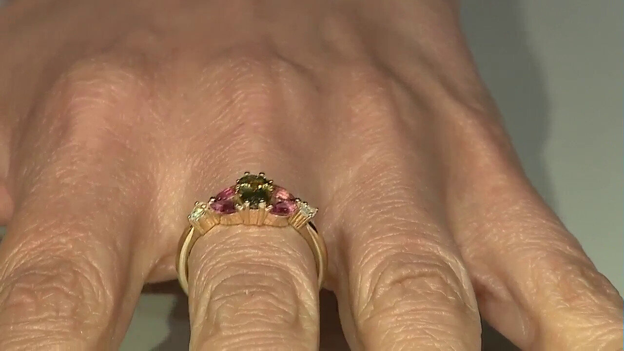Video Gouden ring met een gele tanzaniet (Adela Gold)