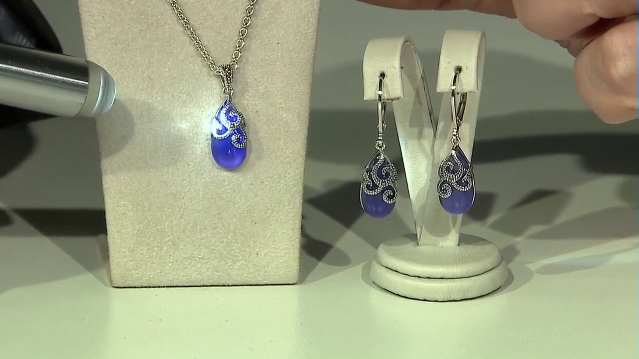 Video Zilveren oorbellen met Blauwe Onyxen