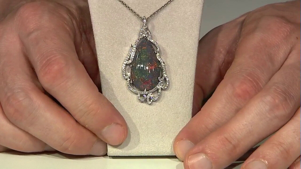 Video Pendentif en or et Zircon rouge du soir (AMAYANI)