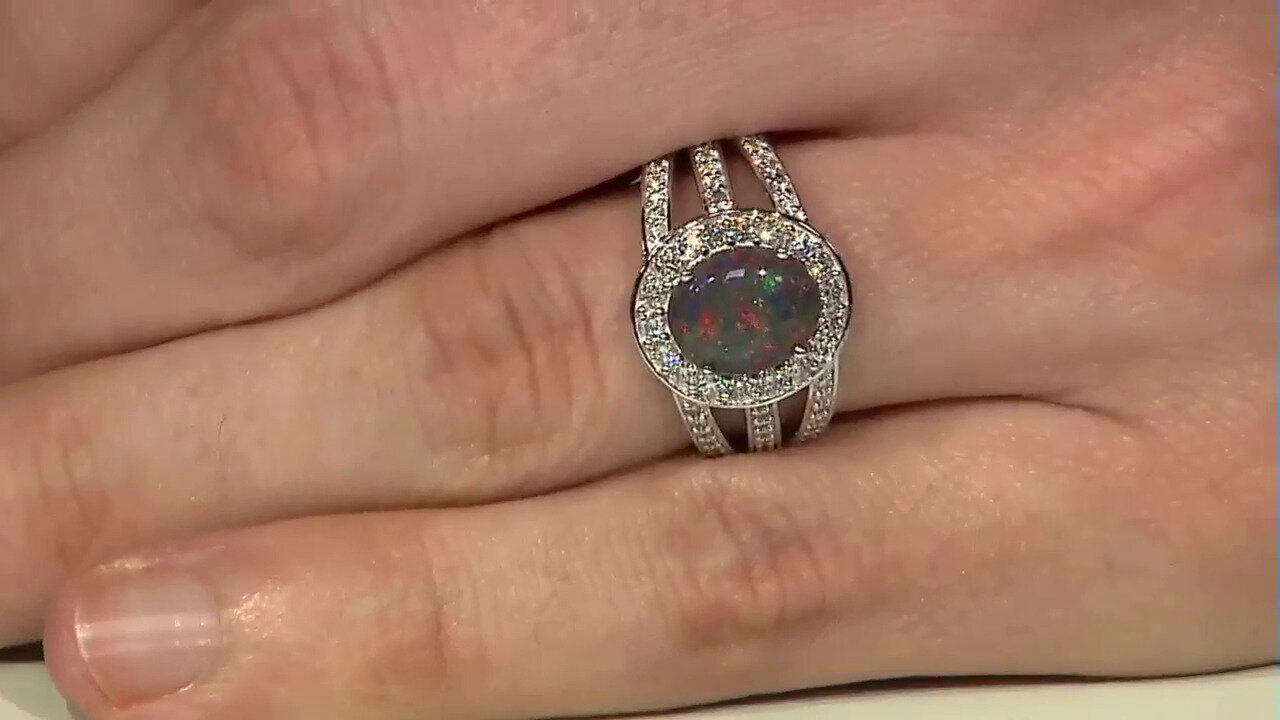 Video 14K Andamooka matrix opal Gold Ring (AMAYANI)